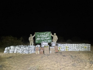 Ej&eacute;rcito y Guardia Nacional aseguran m&aacute;s de 2 toneladas de droga en Sonora