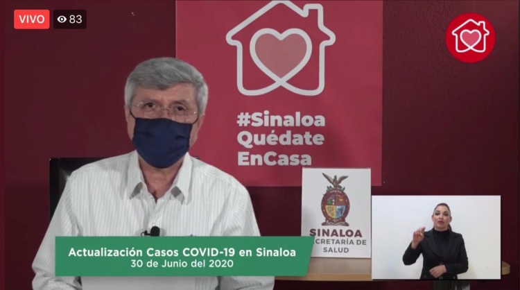 Sinaloa suma 1,298 defunciones por COVID-19; hay 8,296 casos confirmados 