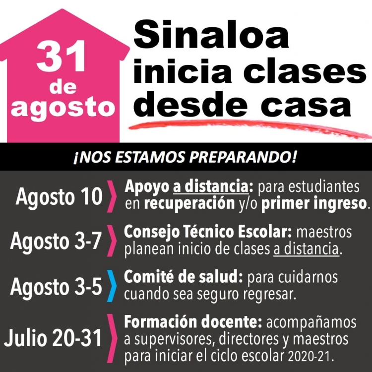 SEPyC muestra el calendario para iniciar el ciclo escolar 20-21