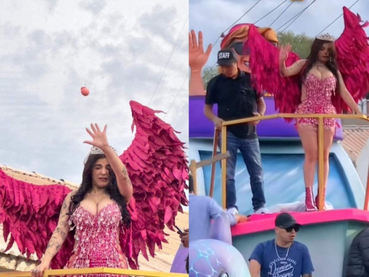 A huevazos reciben a Karely Ruiz en Carnaval de Guaymas