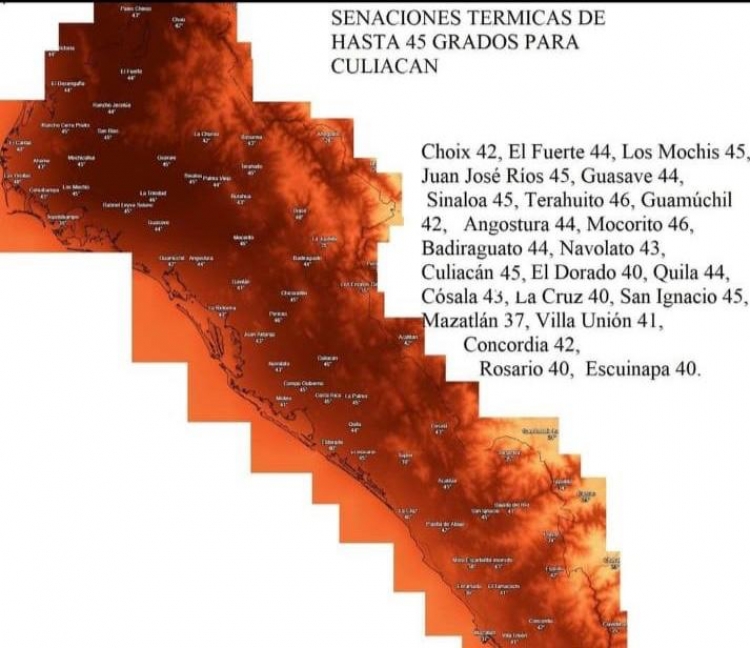 Arderá Culiacán: se estima una sensación térmica de 46 grados a las 2 de la tarde