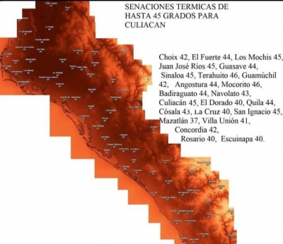 Arder&aacute; Culiac&aacute;n: se estima una sensaci&oacute;n t&eacute;rmica de 46 grados a las 2 de la tarde