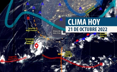 Tormenta tropical “Roslyn” ocasionará lluvias fuertes a intensas, rachas de viento y oleaje elevado en Jalisco, Colima, Michoacán y Guerrero