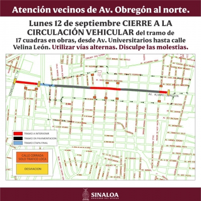 Se abrir&aacute;n tres frentes de trabajo para terminar de reparar la avenida &Aacute;lvaro Obreg&oacute;n