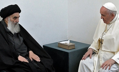 Papa Francisco se reuni&oacute; en Irak con el gran ayatollah Ali al-Sistani