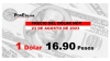Peso mexicano avanza y regresa a la zona debajo de 16.90 unidades por d&oacute;lar