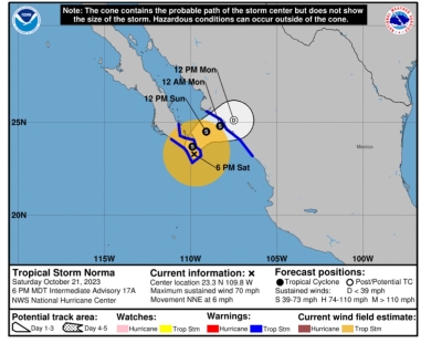 Los Mochis, Guasave, Culiac&aacute;n y Elota, las regiones del Estado en las que "Norma" deja el mayor acumulado por las fuertes precipitaciones