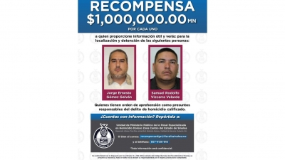 FGE de Sinaloa ofrece 1 millón de pesos por presuntos asesinos del periodista, Luis Enrique Ramírez