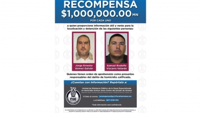 FGE de Sinaloa ofrece 1 mill&oacute;n de pesos por presuntos asesinos del periodista, Luis Enrique Ram&iacute;rez