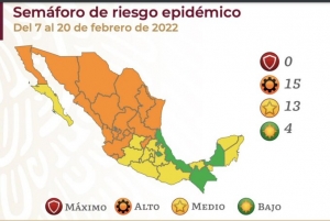 Sinaloa retrocede del amarillo al naranja en el Sem&aacute;foro Epidemiol&oacute;gico nacional