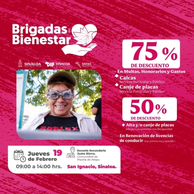 Aprovecha los descuentos en Adeudos Vehiculares en la Brigada del Bienestar del DIF, en San Ignacio