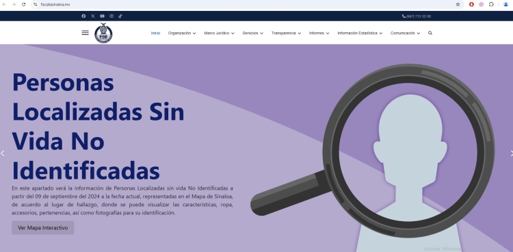 Fiscal&iacute;a General del Estado de Sinaloa da a conocer nuevos apartados de b&uacute;squeda en su sitio web oficial