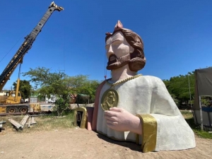 Escultura gigante de San Judas Tadeo de 18 mts será colocada en cerro de Badiraguato, Sinaloa