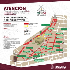 ¡El Grito! A partir de las 18:00 horas cierran a la circulación vehicular calles y avenidas alrededor de Palacio de Gobierno