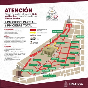 &iexcl;El Grito! A partir de las 18:00 horas cierran a la circulaci&oacute;n vehicular calles y avenidas alrededor de Palacio de Gobierno