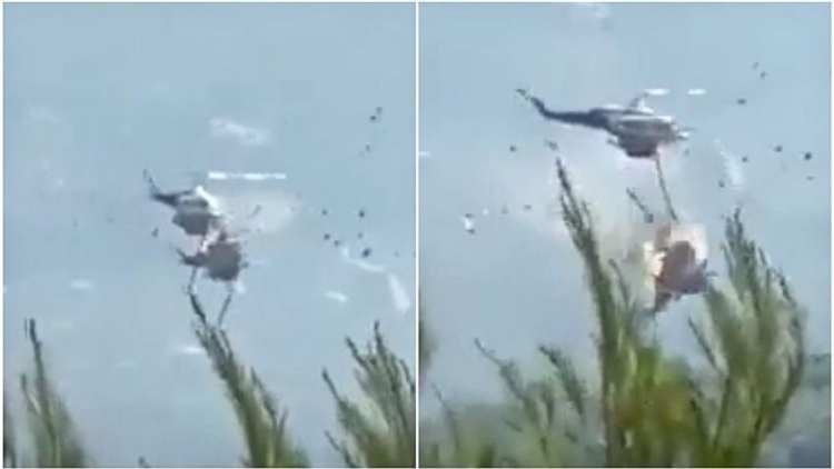 Colisionan 2 helic&oacute;pteros en Grecia por fuertes vientos durante combate a fuegos forestales