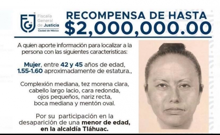 P&uacute;blican el retrato de la mujer que secuestro a F&aacute;tima