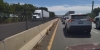 Transportistas se manifiestan en Las Brisas; alentan el tr&aacute;fico carretero