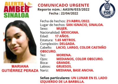 Desaparece Mariana, en Piaxtla de Arriba, San Ignacio