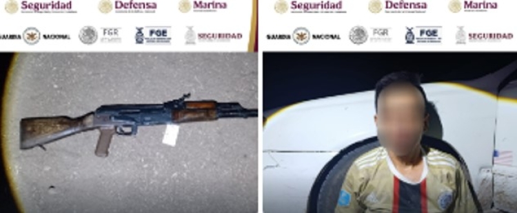 Distintas fuerzas especiales de seguridad detienen a 2 civiles con armas, tras agresi&oacute;n en 'El Tamarindo', en Culiac&aacute;n