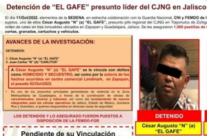 Detienen a “El Gafe”, presunto jefe regional del CJNG