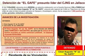 Detienen a &ldquo;El Gafe&rdquo;, presunto jefe regional del CJNG