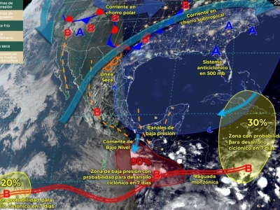 Tormenta tropical 'Pilar' en proceso de formaci&oacute;n frente a Chiapas