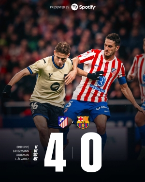 El Barcelona es goleado por el Atl&eacute;tico de Madrid rumbo a la final de la Copa del Rey