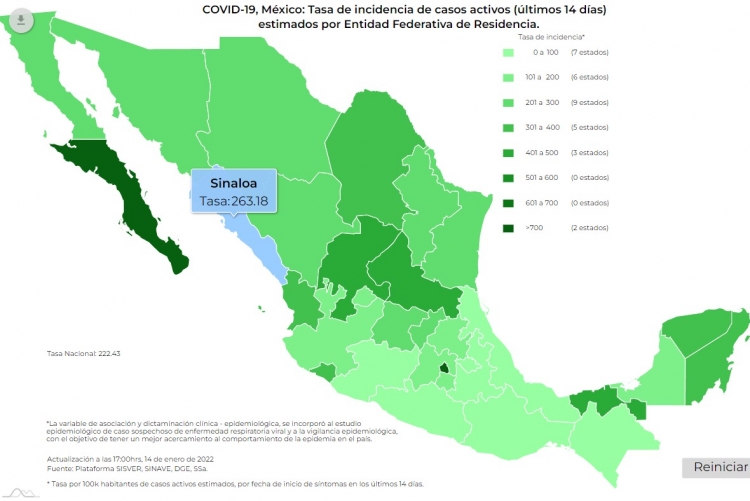 México acumuló 44 contagios de COVID-19 este viernes