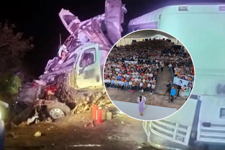 Choque de autob&uacute;s tras evento de Sheinbaum deja 4 muertos y 20 heridos en Nayarit