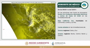 Chubascos y descargas el&eacute;ctricas se esperan hoy en Sinaloa
