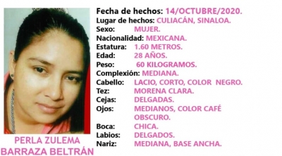 La FGE solicita la colaboraci&oacute;n ciudadana para localizar a Perla Zulema