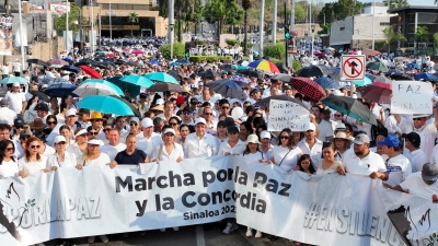 'Marcha por la Paz y la Concordia' realizada en Culiac&aacute;n logra convocar a m&aacute;s de 20 mil asistentes