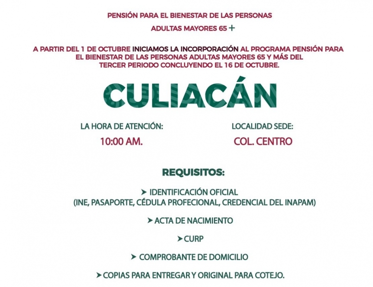 &iexcl;Atenci&oacute;n, ya comenz&oacute; el registro para la Pensi&oacute;n de El Bienestar de Adultos de Mayores!