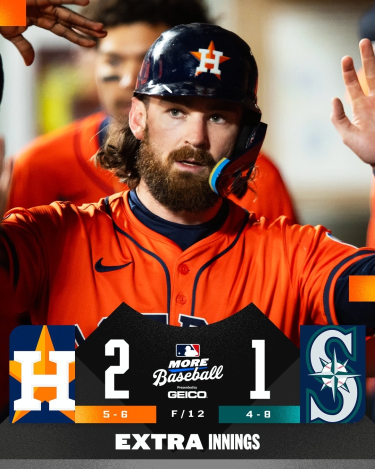 Caratini definió victoria de Astros sobre Marineros en 12 entradas en la MLB