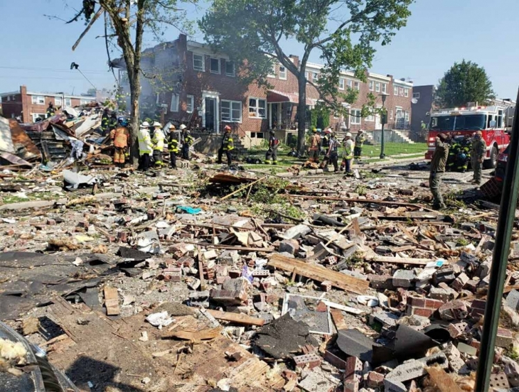 Adulta mayor muere en explosión de Baltimore, en EU, hay heridos en estado grave