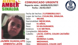 Ay&uacute;danos a encontrar a JAZM&Iacute;N GUADALUPE; tiene 16 a&ntilde;os