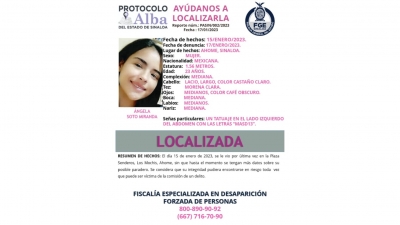 Se activ&oacute; el Protocolo Alba para la localizaci&oacute;n de &Aacute;ngela Soto Miranda de 23 a&ntilde;os de edad, su &uacute;ltima localizaci&oacute;n es en la Plaza Senderos en Los Mochis