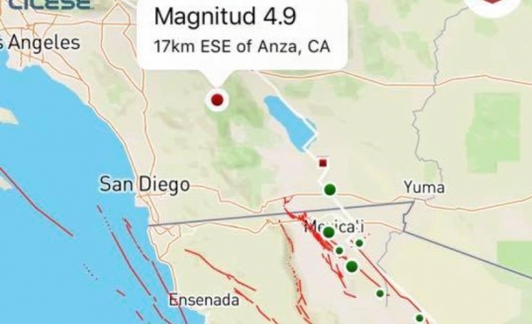 Sismo de 4.9 en California sacude a Tijuana y San Diego