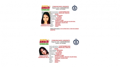 Se activ&oacute; el protocolo de la Alerta Amber para la localizaci&oacute;n de las hermanas Ximena Sarah&iacute; y Am&eacute;rica Lupita