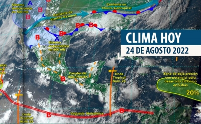 El clima para Culiacán hoy 24 de agosto de 2022: cielos nubosos con lluvias débiles en la mañana; en la tarde, cielos nubosos con chubascos tormentosos
