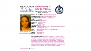 Se activa el Protocolo Alba para la localizaci&oacute;n de Wendy Yaneth Mart&iacute;nez Zepeda, de 28 a&ntilde;os de edad