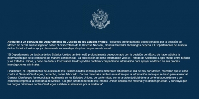 Gobierno EEUU analiza no compartir las investigaciones contra grupos delictivos de M&eacute;xico