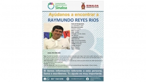 Comisión Estatal de Búsqueda de Personas emitió alerta para la localización de Raymundo Reyes Ríos de 29 años de edad