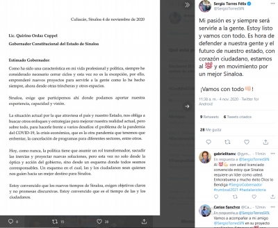 Confirma Sergio Torres, renuncia a la secretar&iacute;a de Pesca y va por candidatura de Movimiento Ciudadano