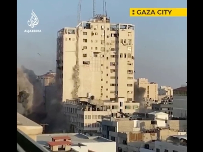 Contaataque israel&iacute;: Cae uno de los edificios m&aacute;s altos de Gaza