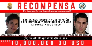 Estados Unidos duplica recompensa por hijos de "El Chapo"; ofrece 20 mdd