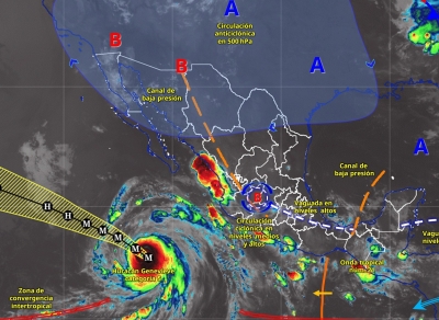 Hoy se prev&eacute;n lluvias puntuales intensas en el sur de Sinaloa