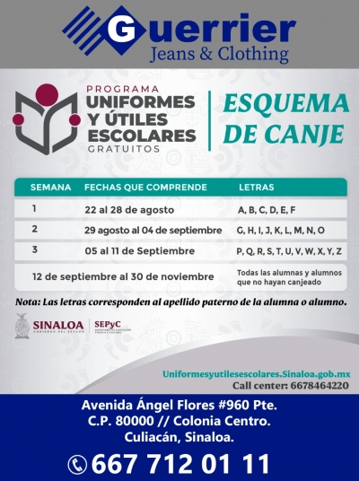 Este lunes iniciar&aacute; el canje de uniformes con apellidos desde la letra G a O