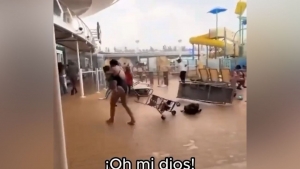 Tormenta lanza objetos y aterroriza a pasajeros de un crucero en Puerto Ca&ntilde;averal, Florida
